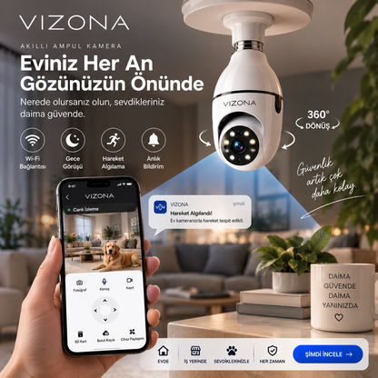 Vizona 360 derece akıllı wi-fi ampul kamera