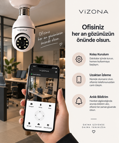 Vizona 360 derece akıllı wi-fi ampul kamera