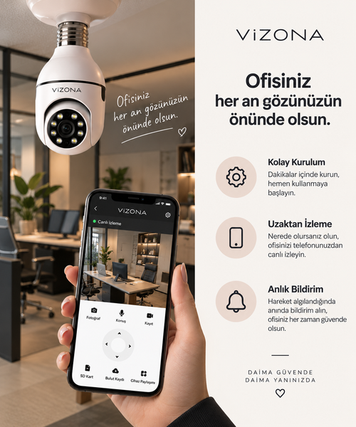 Vizona 360 derece akıllı wi-fi ampul kamera